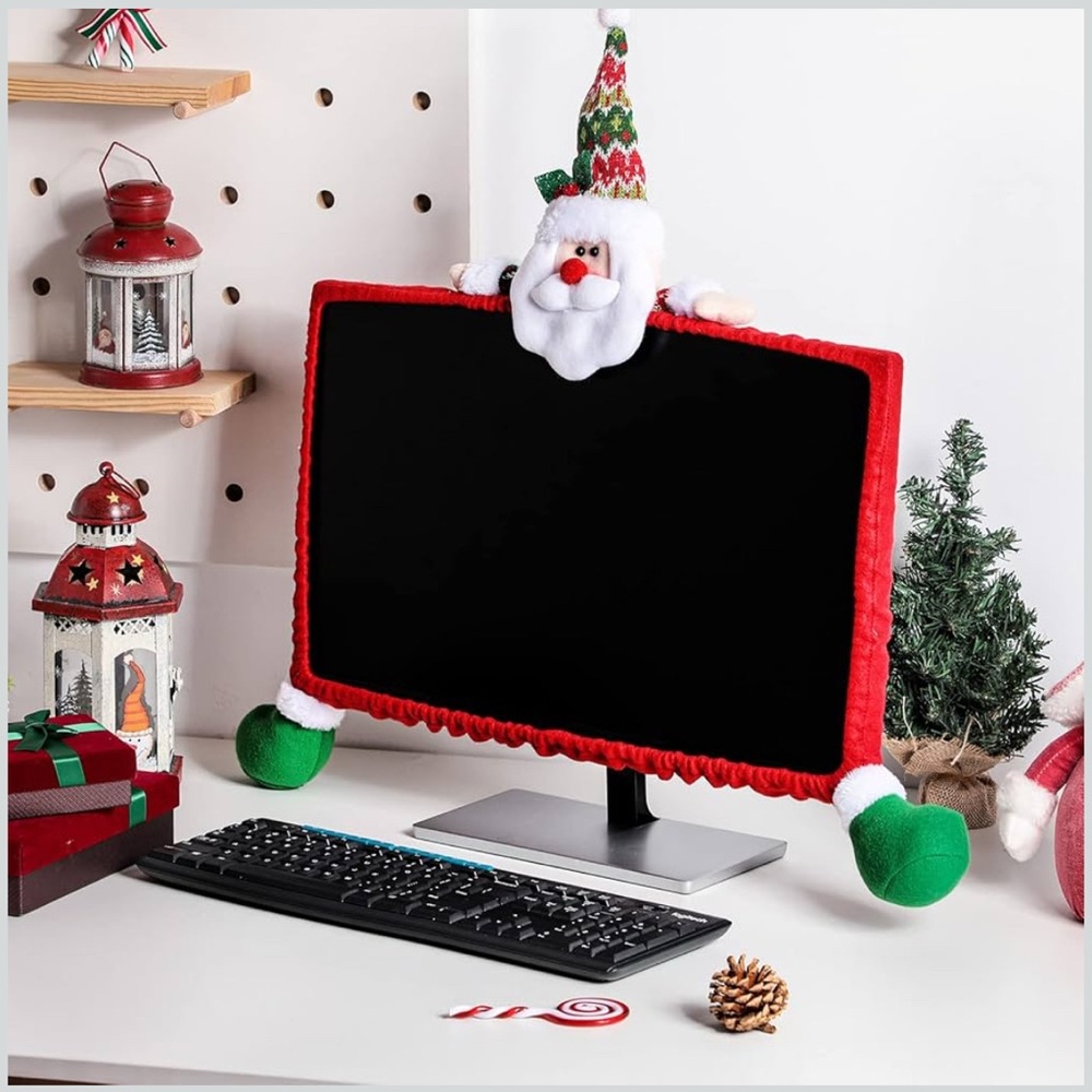 Festive Santa Monitor Cover
